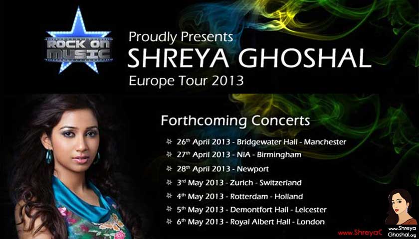 Shreya Ghoshal UK & Europe Tour 2013